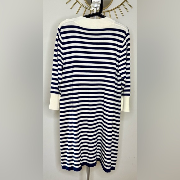 NWT Haley and the Hound Navy and Cream stripe long sleeve sweater dress Large - Picture 7 of 11